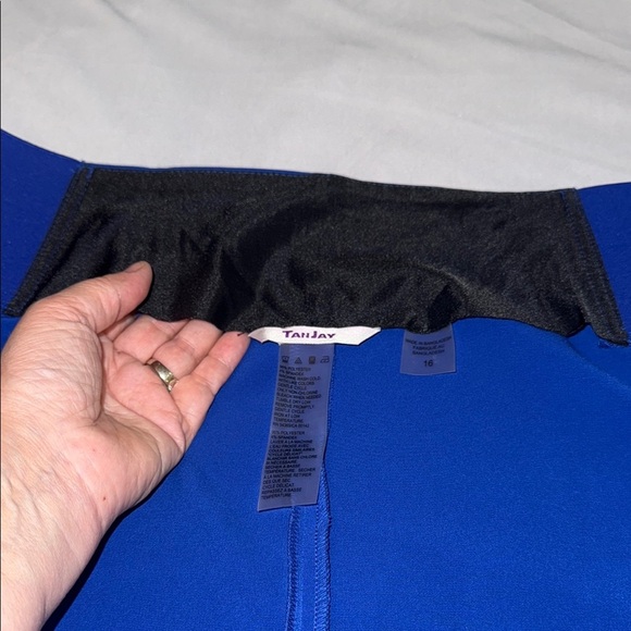 TanJay Blue Pencil Skirt Knee-Length Workwear Pull-On women’s office business - Picture 7 of 10